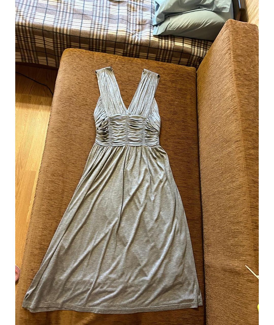 BURBERRY Серое вискозное платье, фото 3