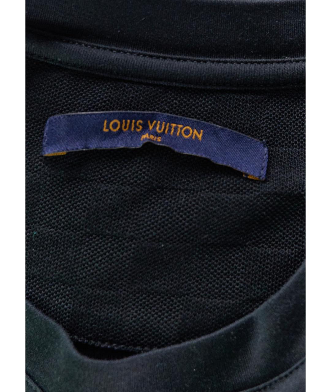 LOUIS VUITTON Черная хлопковая футболка, фото 5