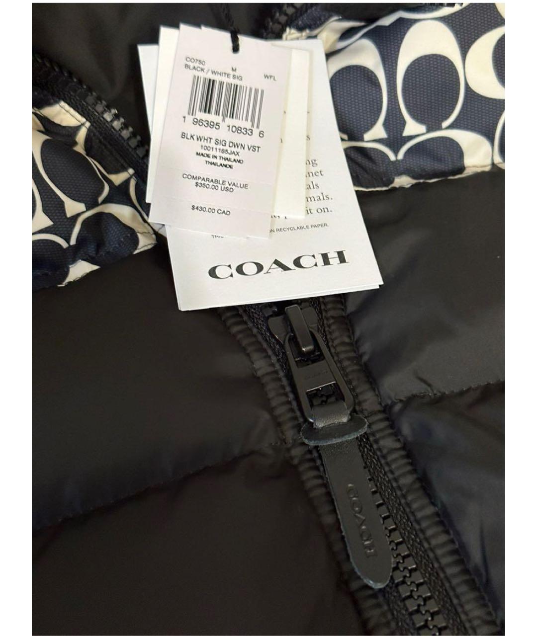 COACH Черный жилет, фото 7