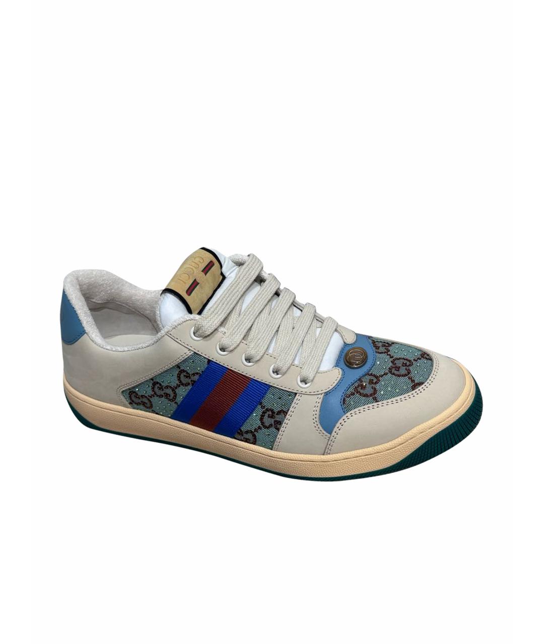 GUCCI Бежевые кожаные кеды, фото 1
