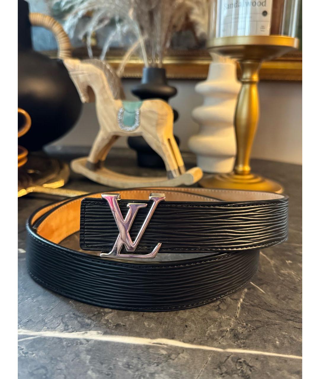 LOUIS VUITTON Черный кожаный ремень, фото 9