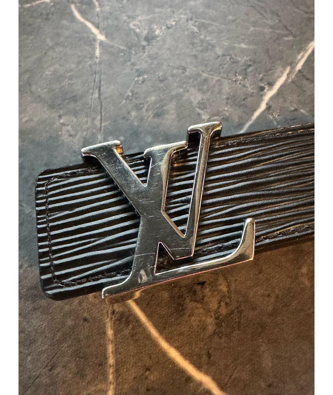 LOUIS VUITTON Черный кожаный ремень, фото 2