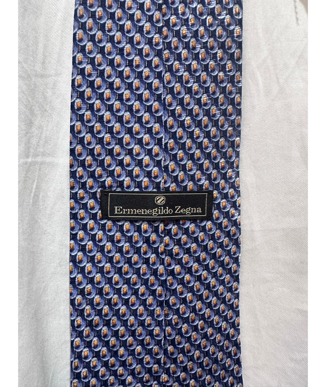 ZEGNA Синий шелковый галстук, фото 3