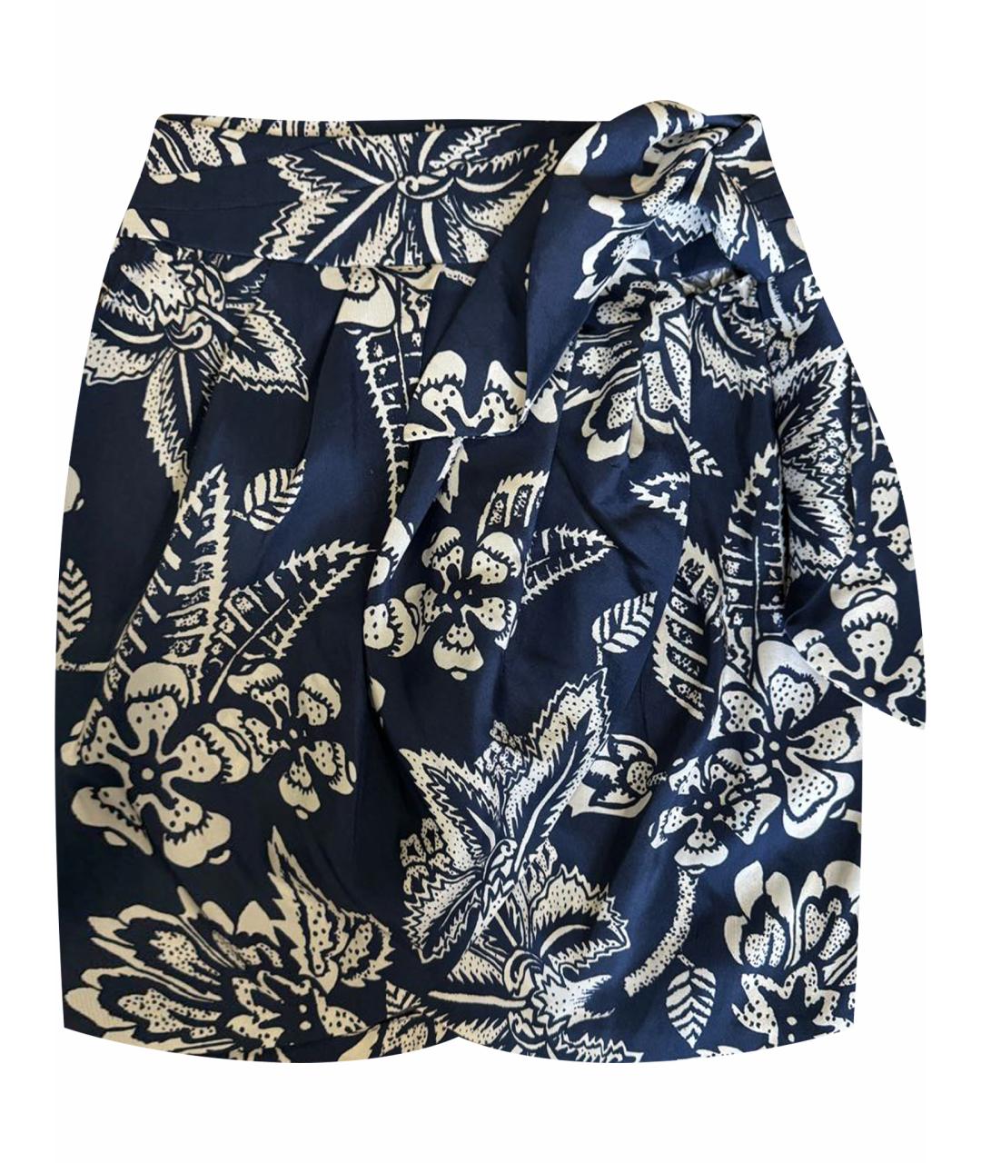 ISABEL MARANT Синяя шелковая юбка мини, фото 1