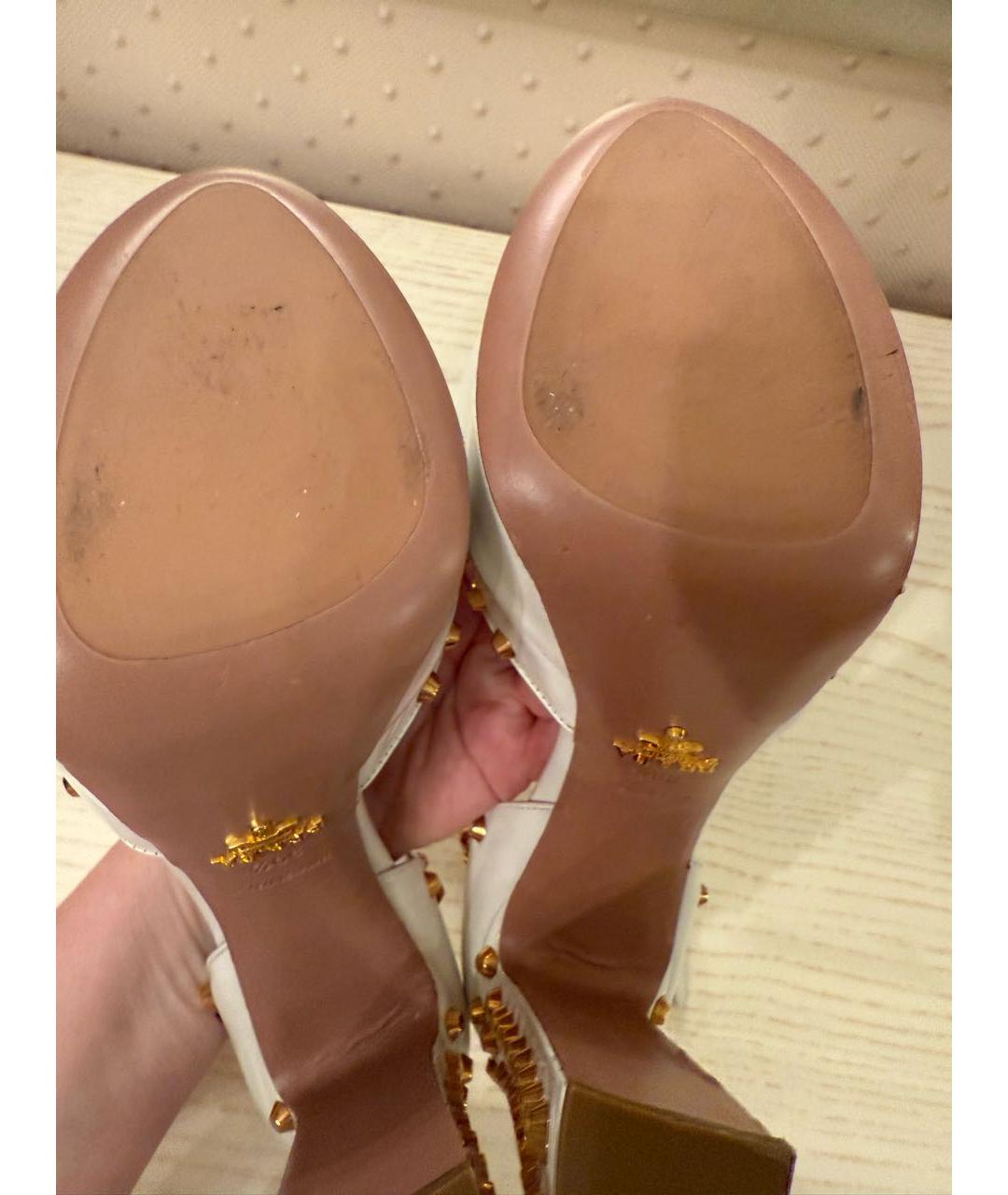 PRADA Кожаные босоножки, фото 5