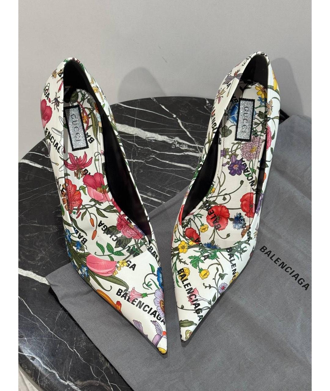 GUCCI Белые кожаные туфли, фото 4