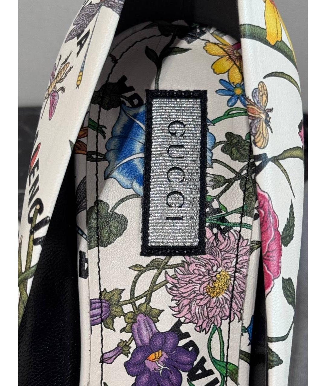 GUCCI Белые кожаные туфли, фото 6