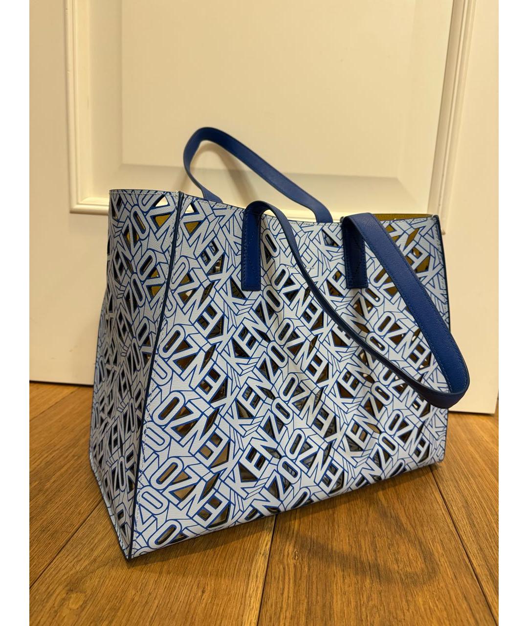 KENZO Синяя кожаная сумка тоут, фото 3