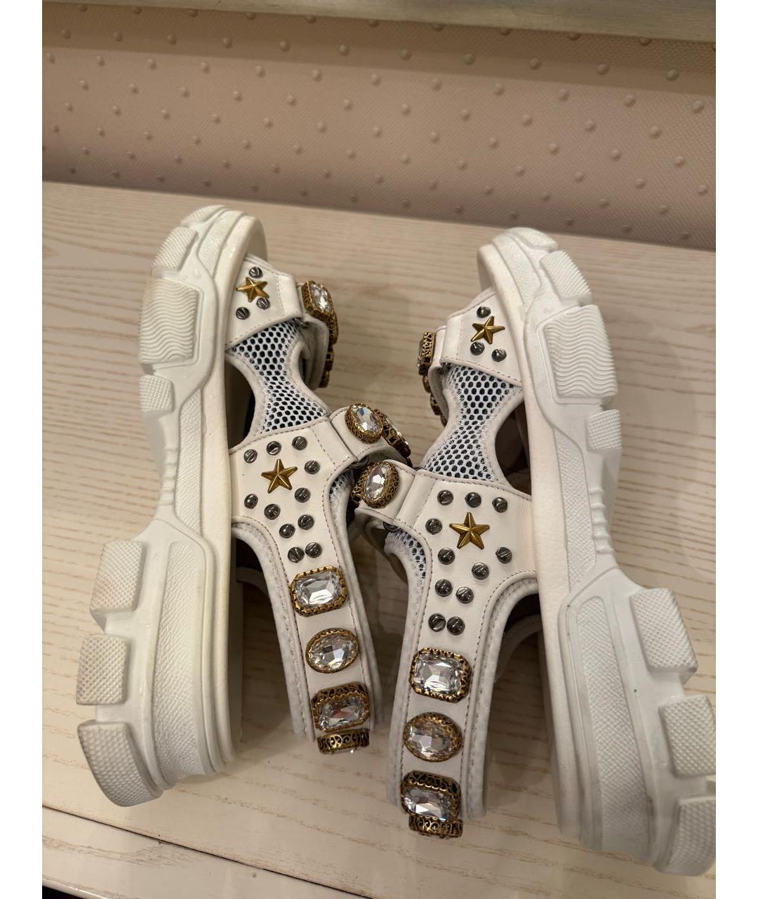 GUCCI Белые сандалии, фото 4