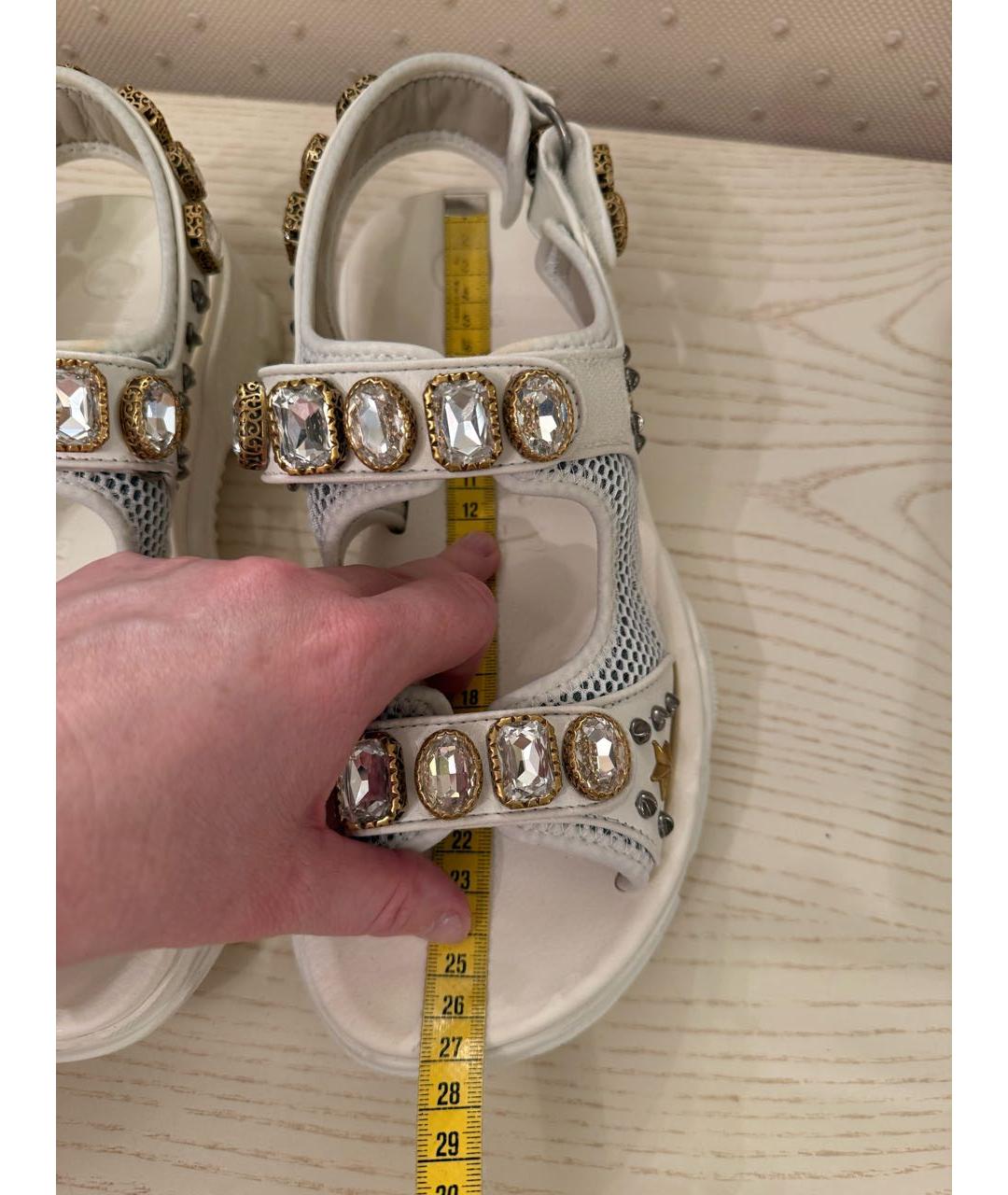GUCCI Белые сандалии, фото 5