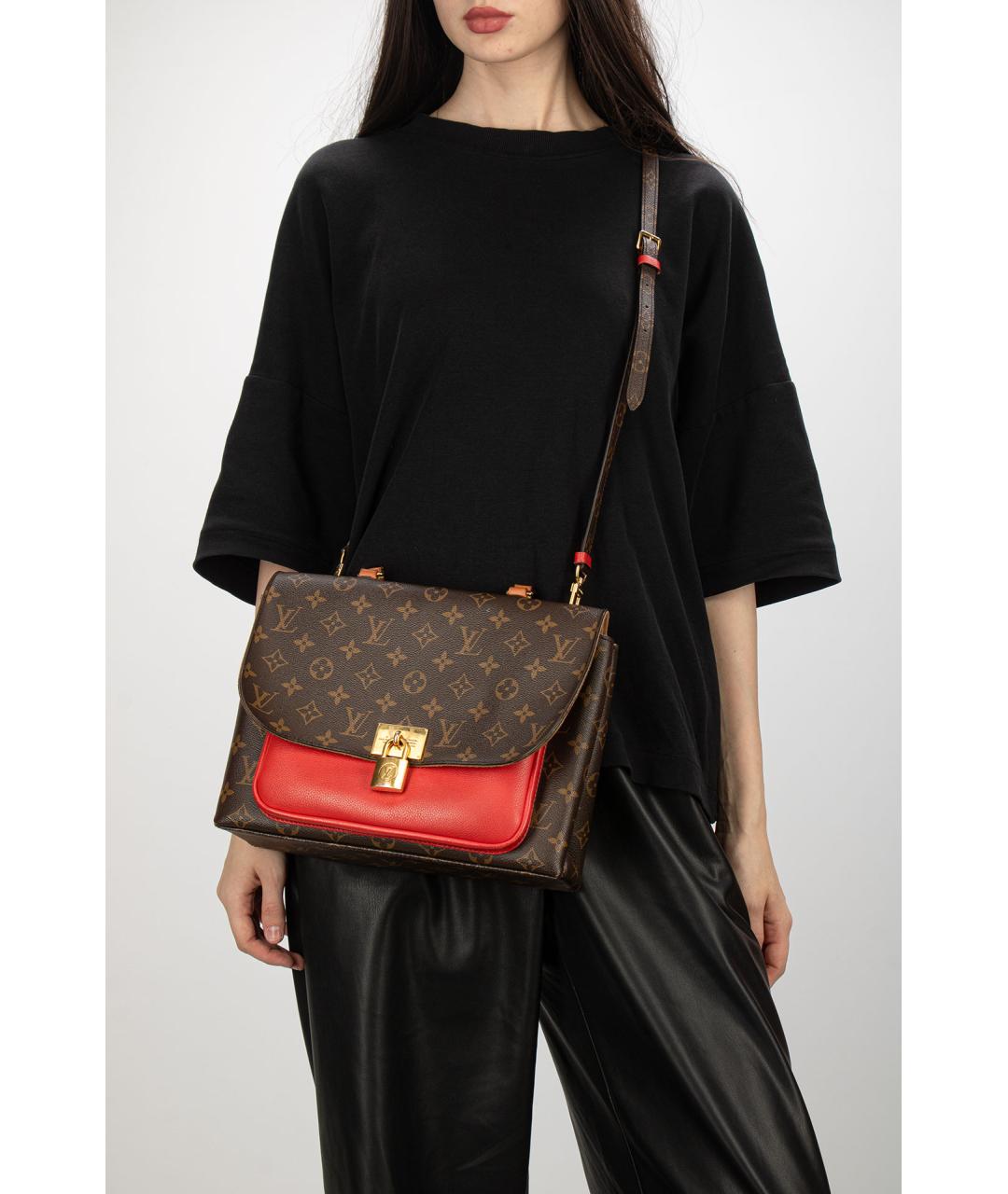 LOUIS VUITTON Коричневая кожаная сумка через плечо, фото 4