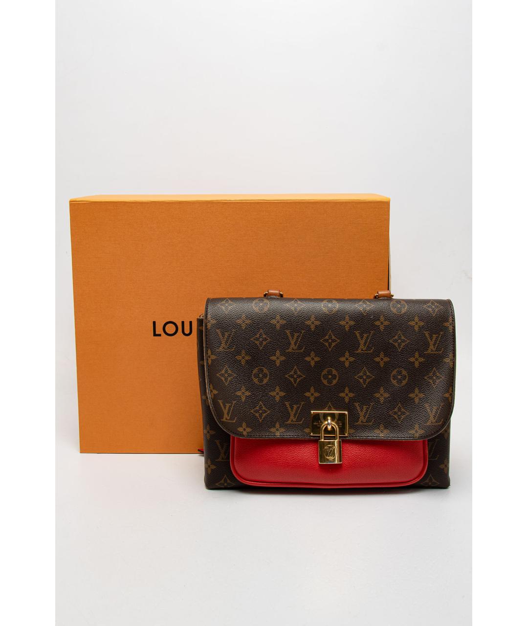 LOUIS VUITTON Коричневая кожаная сумка через плечо, фото 3