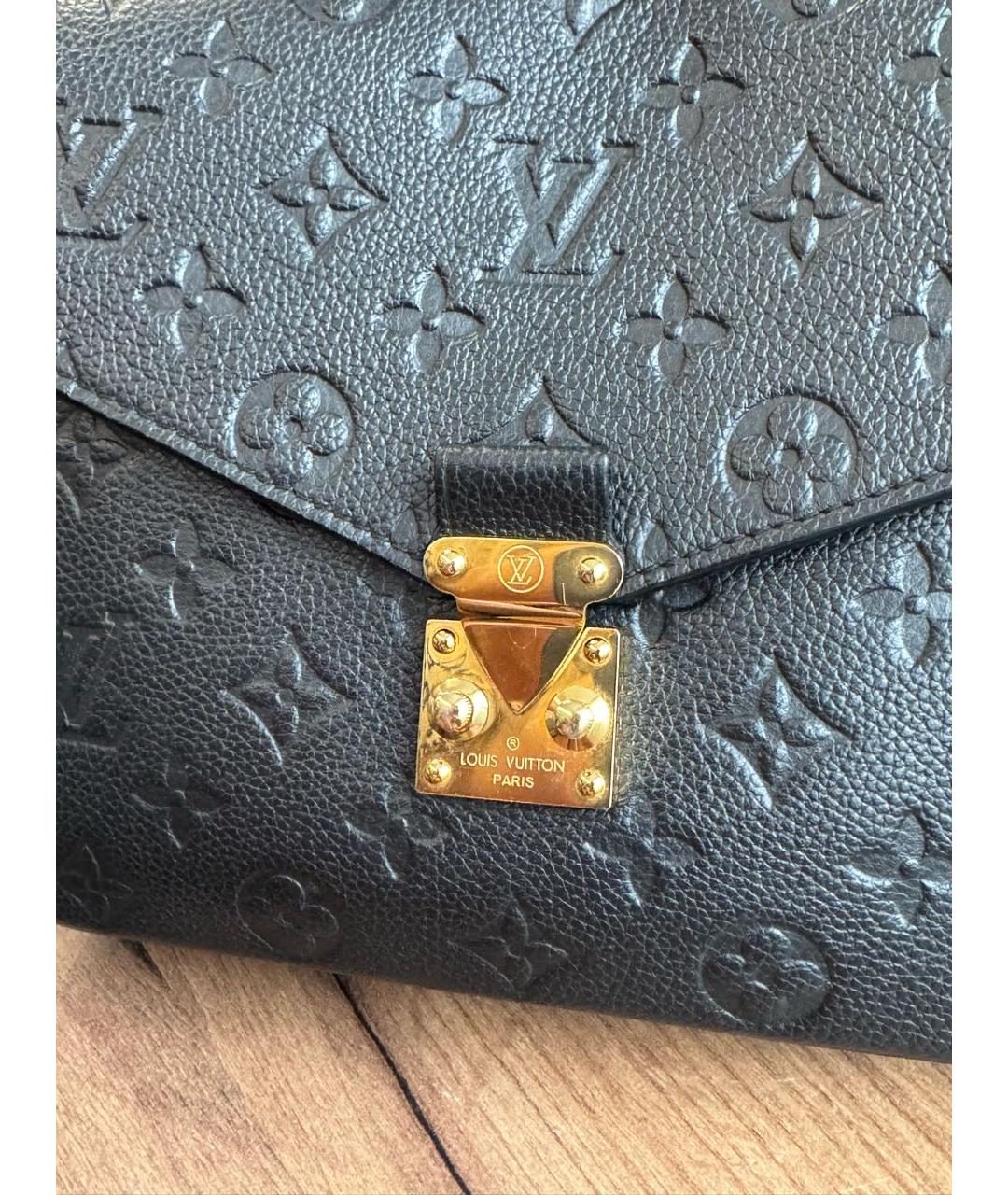 LOUIS VUITTON Черная кожаная сумка через плечо, фото 7