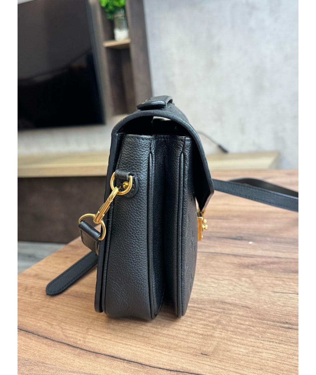 LOUIS VUITTON Черная кожаная сумка через плечо, фото 2