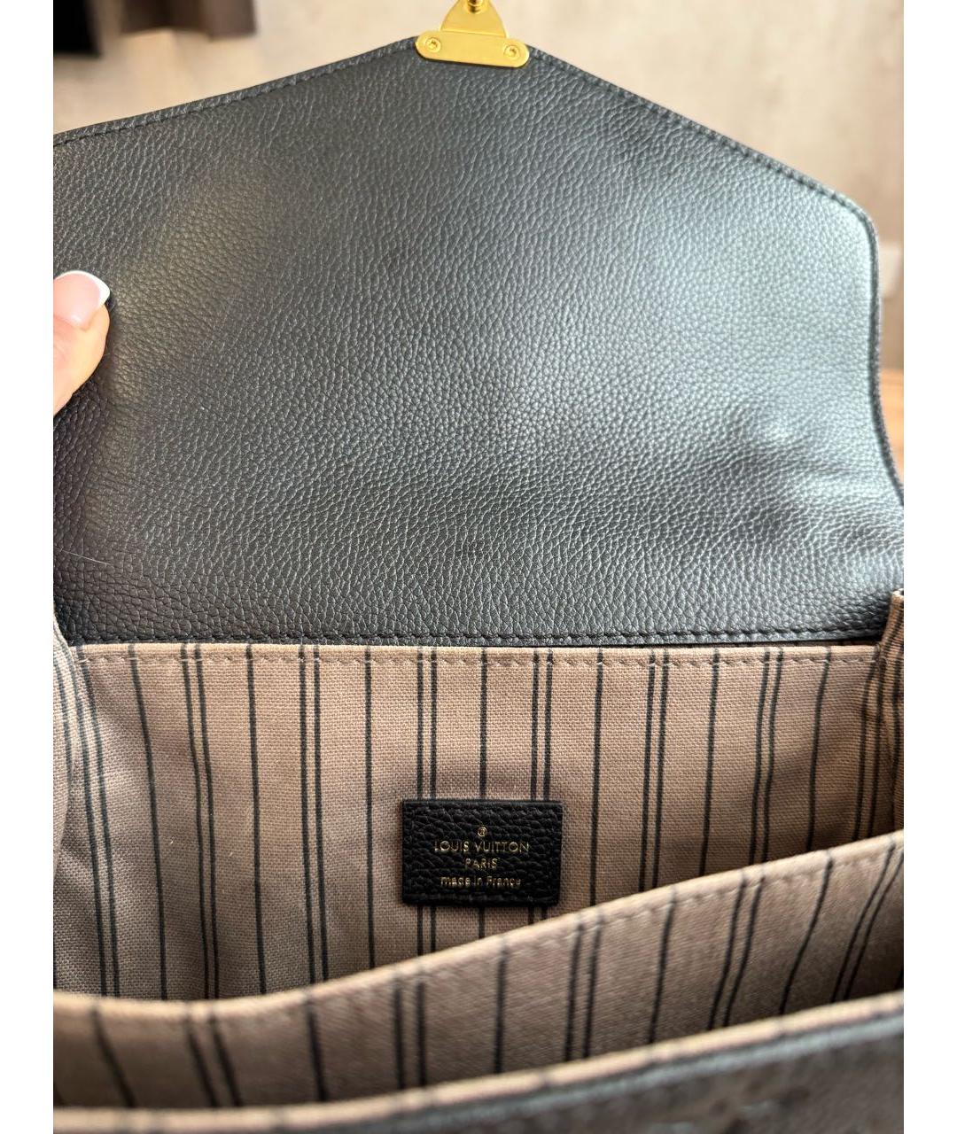 LOUIS VUITTON Черная кожаная сумка через плечо, фото 8