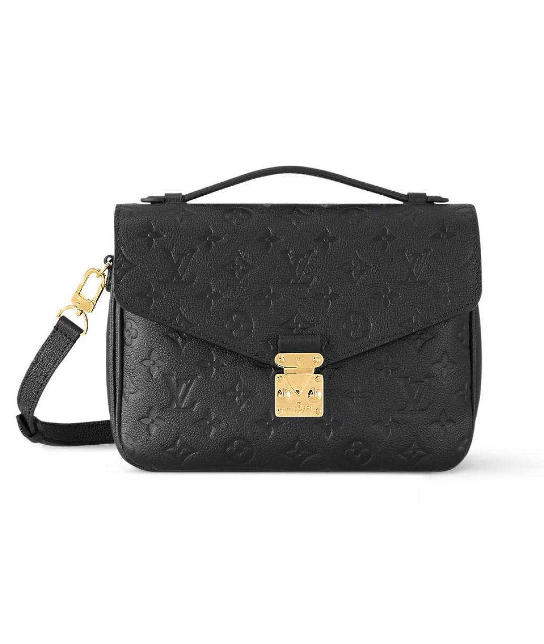 LOUIS VUITTON Черная кожаная сумка через плечо, фото 9