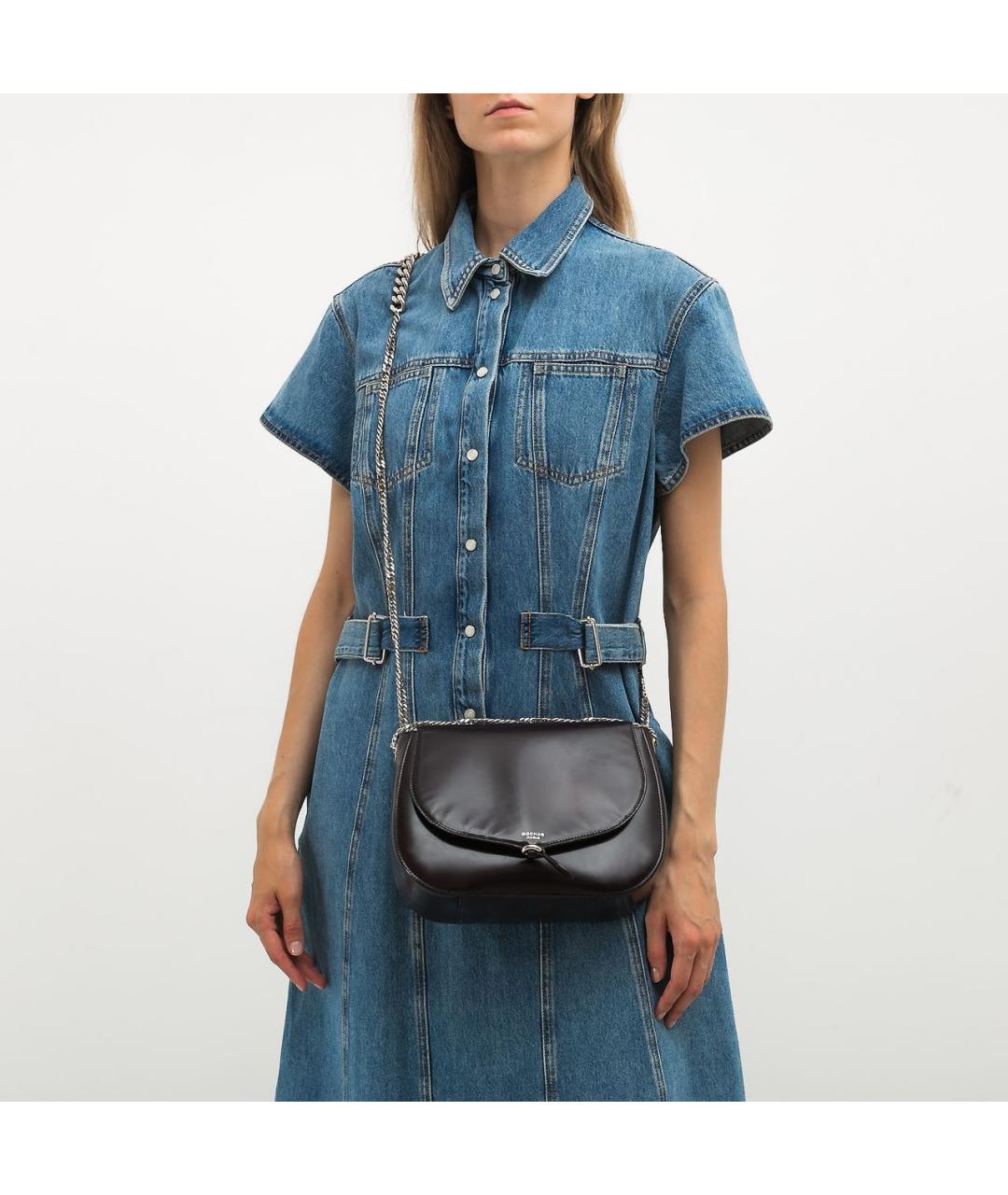 ROCHAS Фиолетовая кожаная сумка через плечо, фото 6