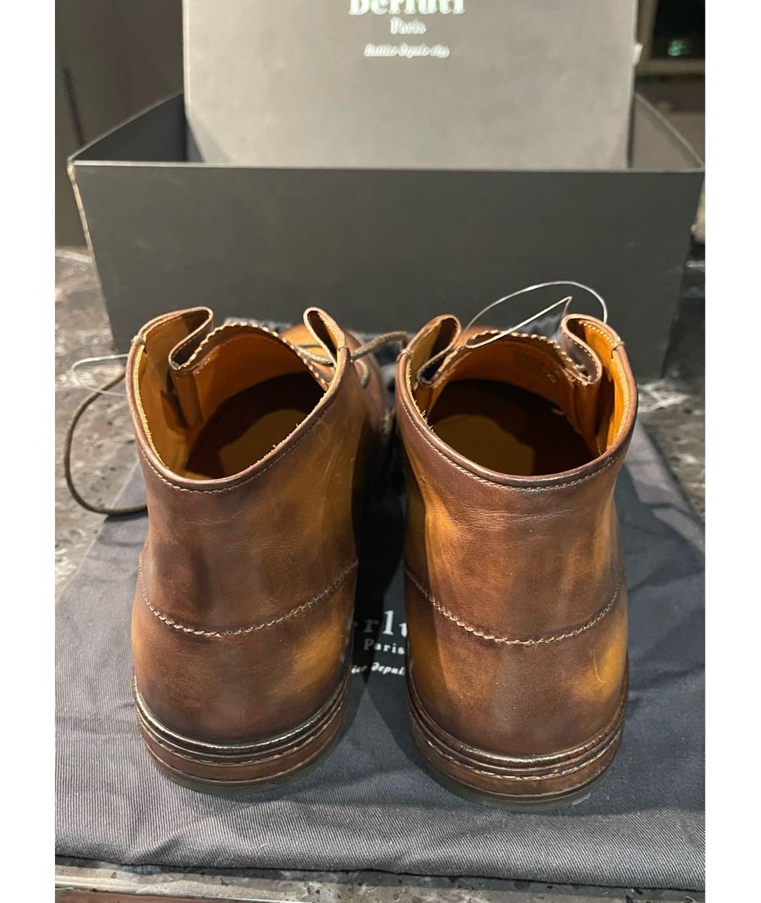 BERLUTI Коричневые кожаные низкие ботинки, фото 4