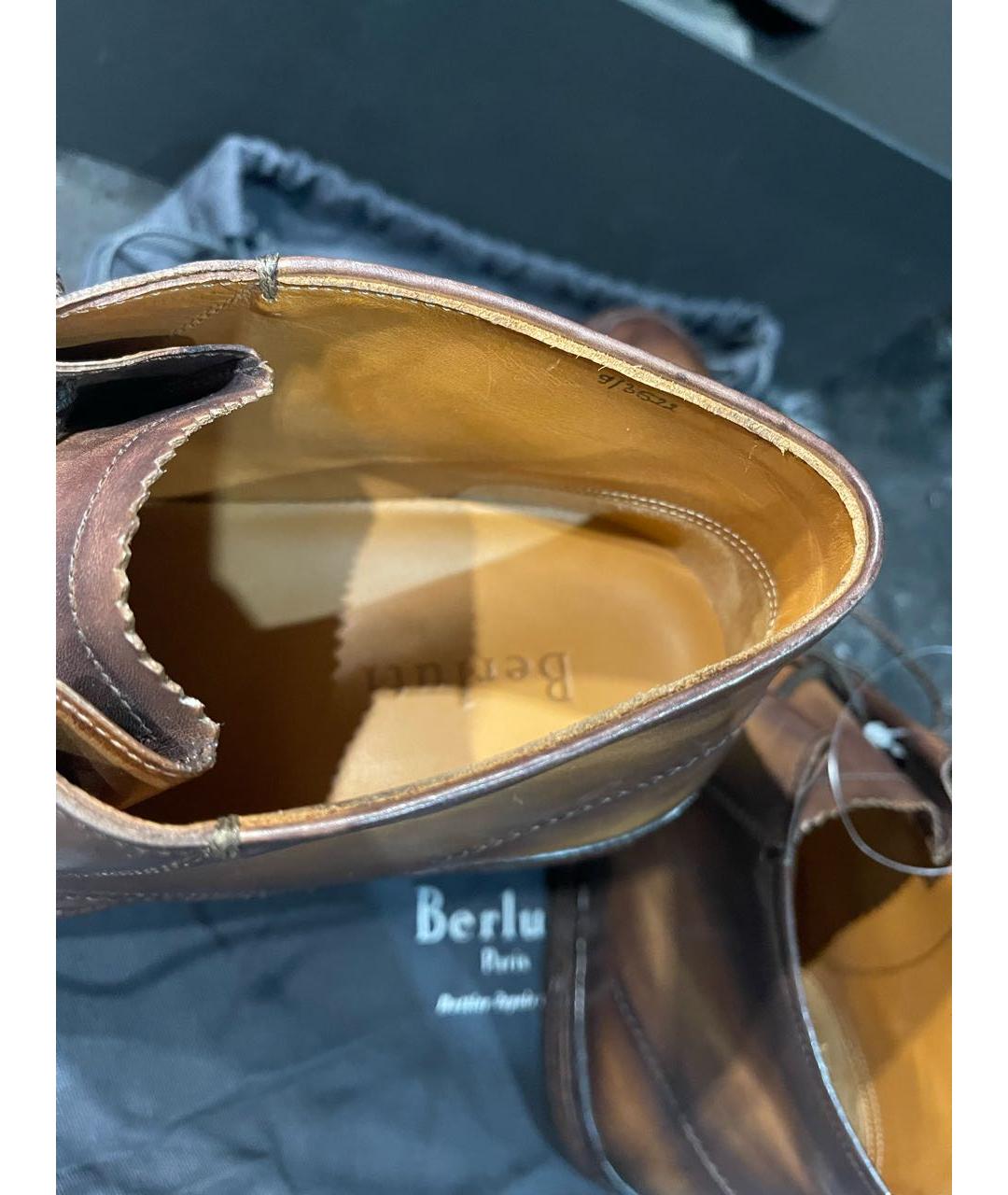 BERLUTI Коричневые кожаные низкие ботинки, фото 7