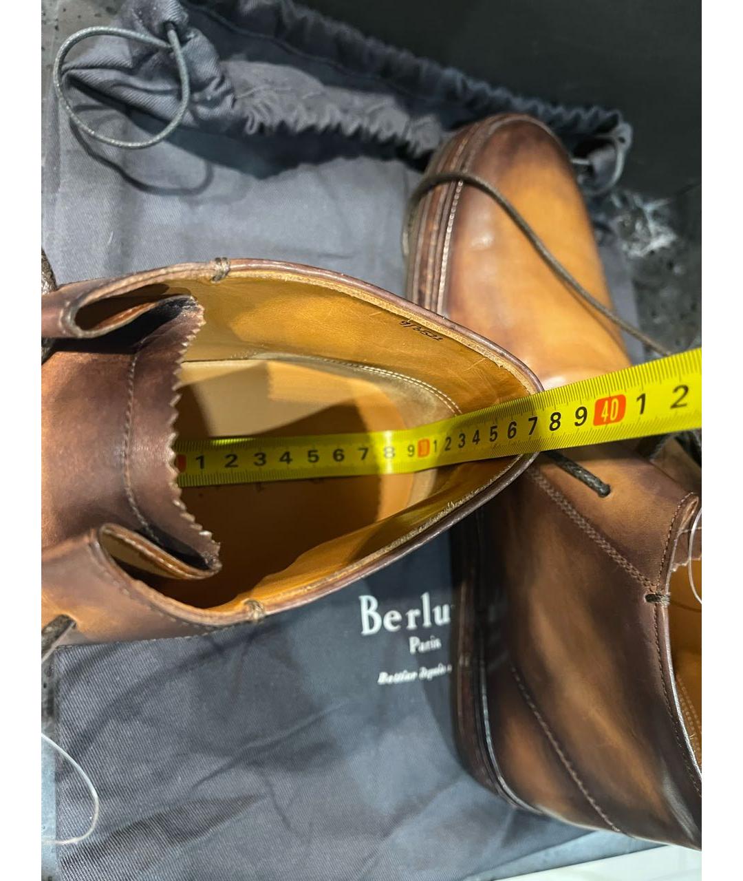 BERLUTI Коричневые кожаные низкие ботинки, фото 6