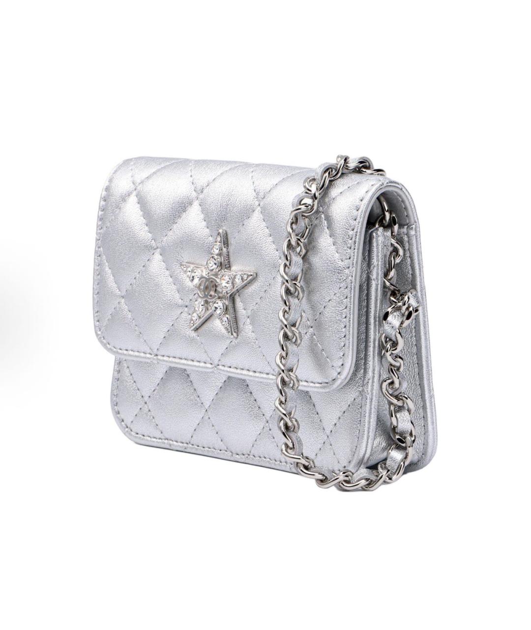 CHANEL Серебряная сумка через плечо, фото 2