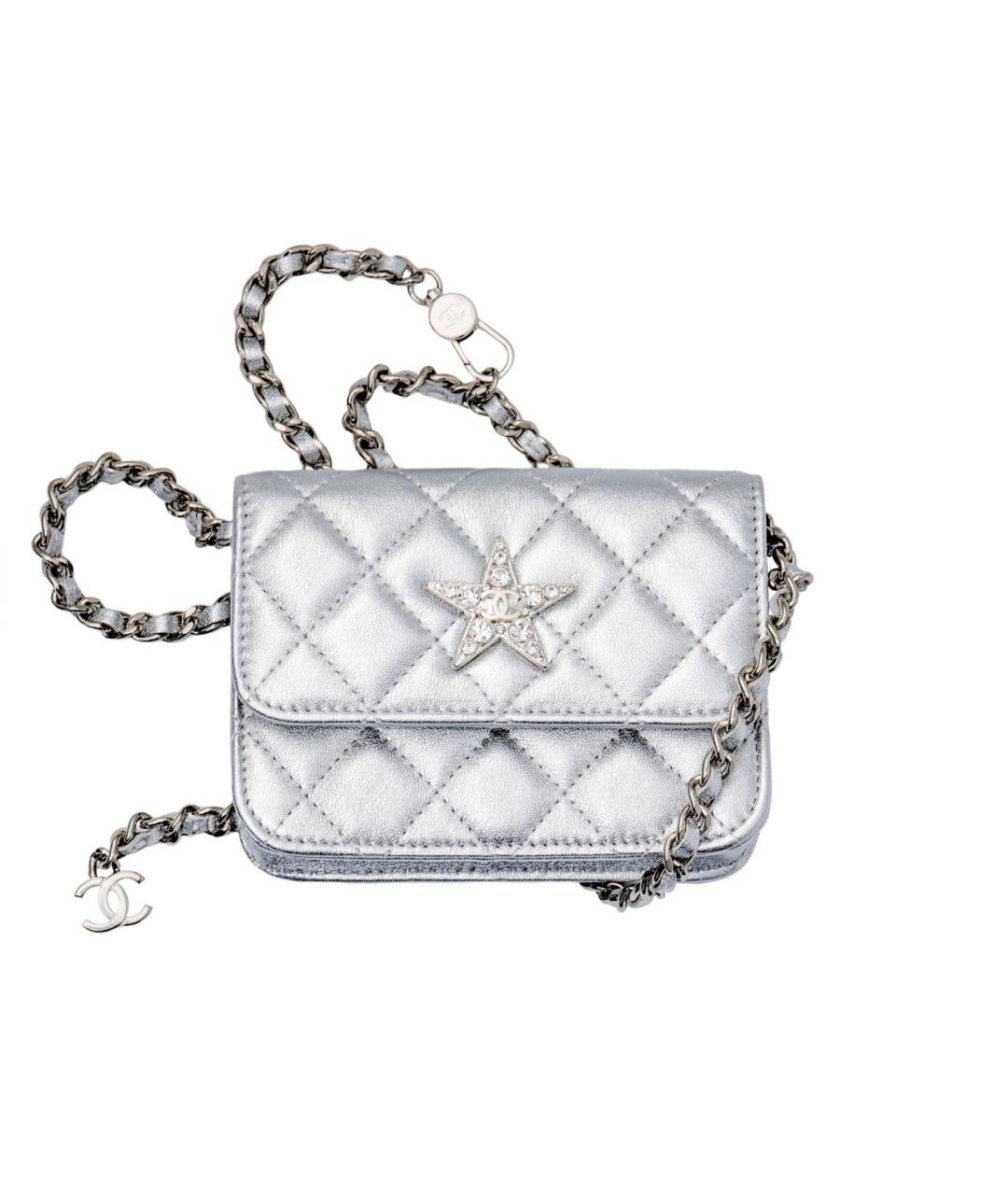 CHANEL Серебряная сумка через плечо, фото 1