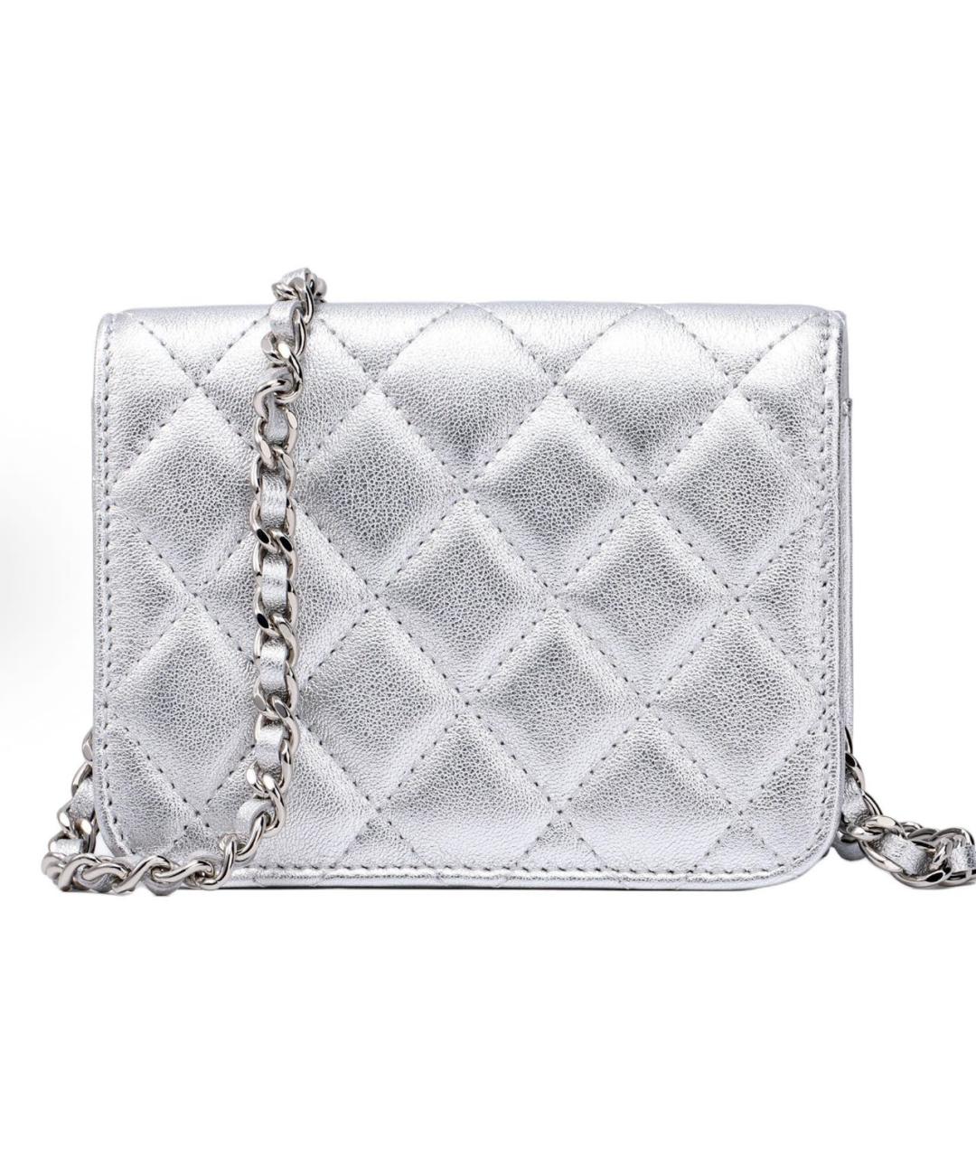 CHANEL Серебряная сумка через плечо, фото 3