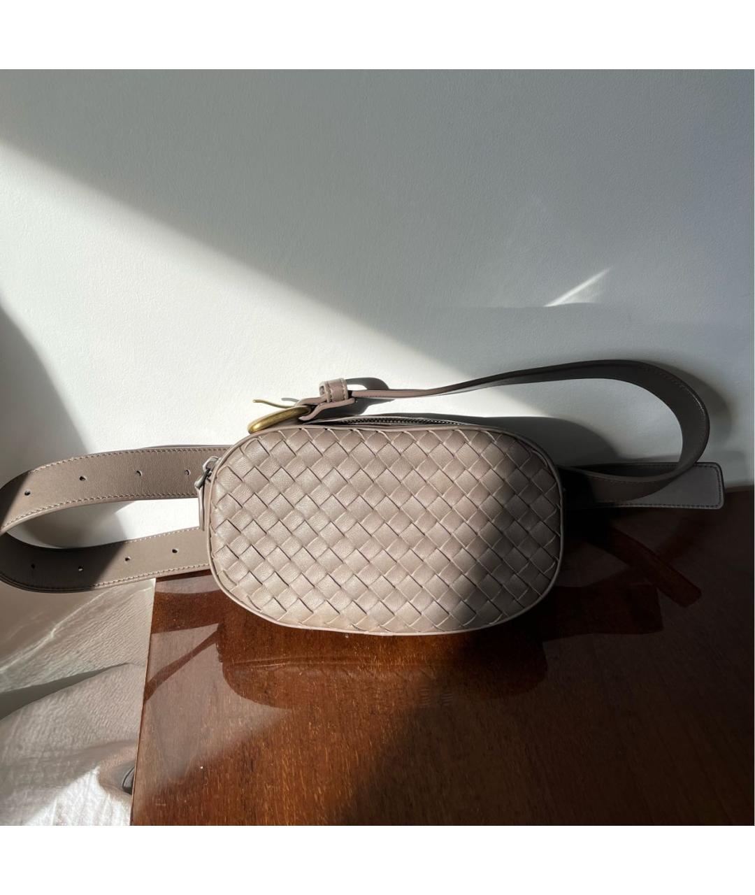BOTTEGA VENETA Антрацитовая кожаная поясная сумка, фото 2