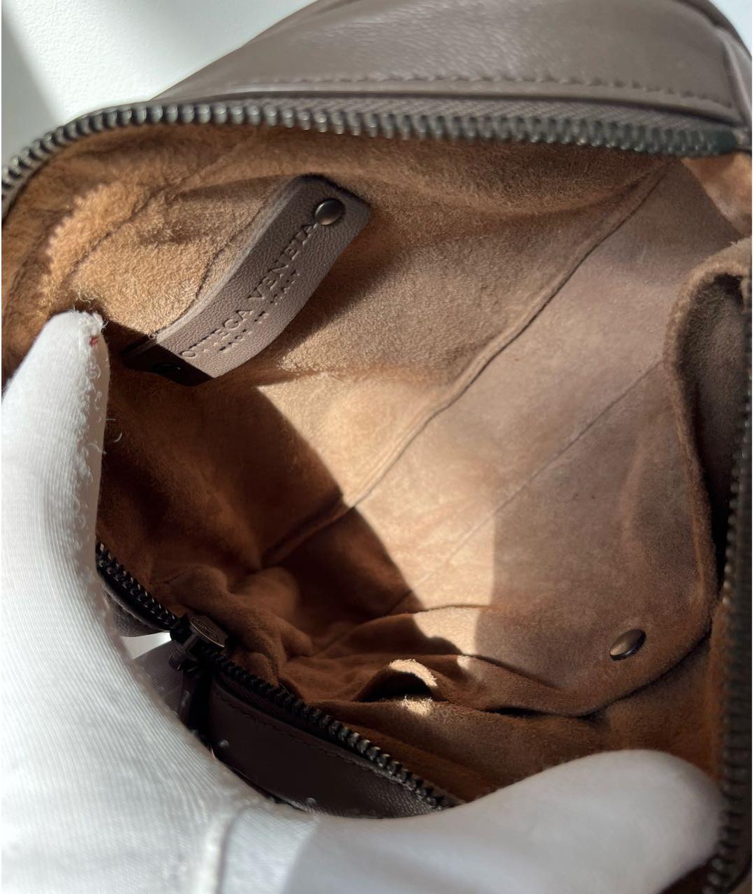 BOTTEGA VENETA Антрацитовая кожаная поясная сумка, фото 4