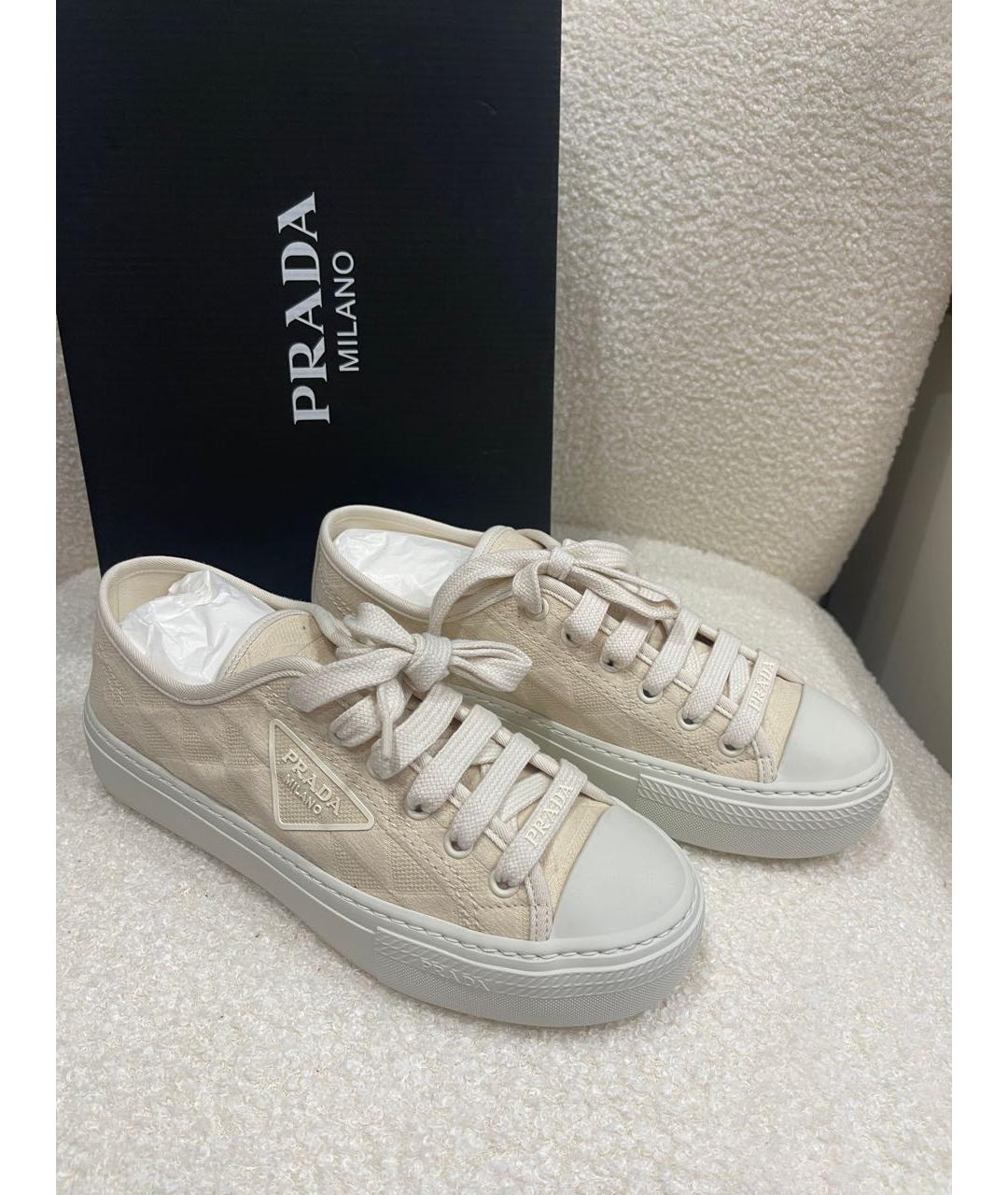 PRADA Бежевые кеды, фото 2