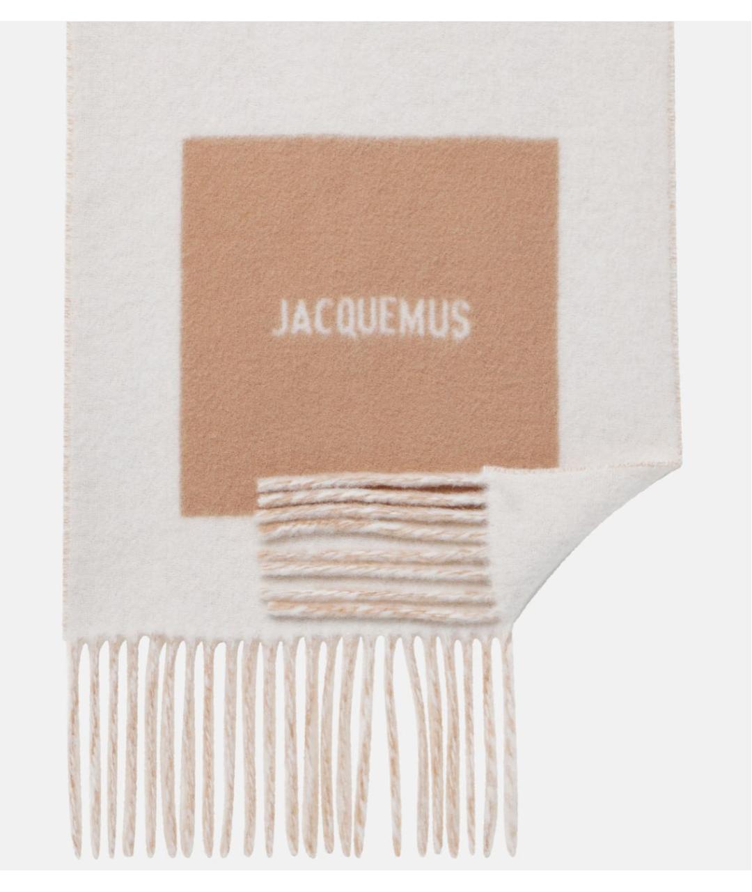JACQUEMUS Бежевый шерстяной шарф, фото 3