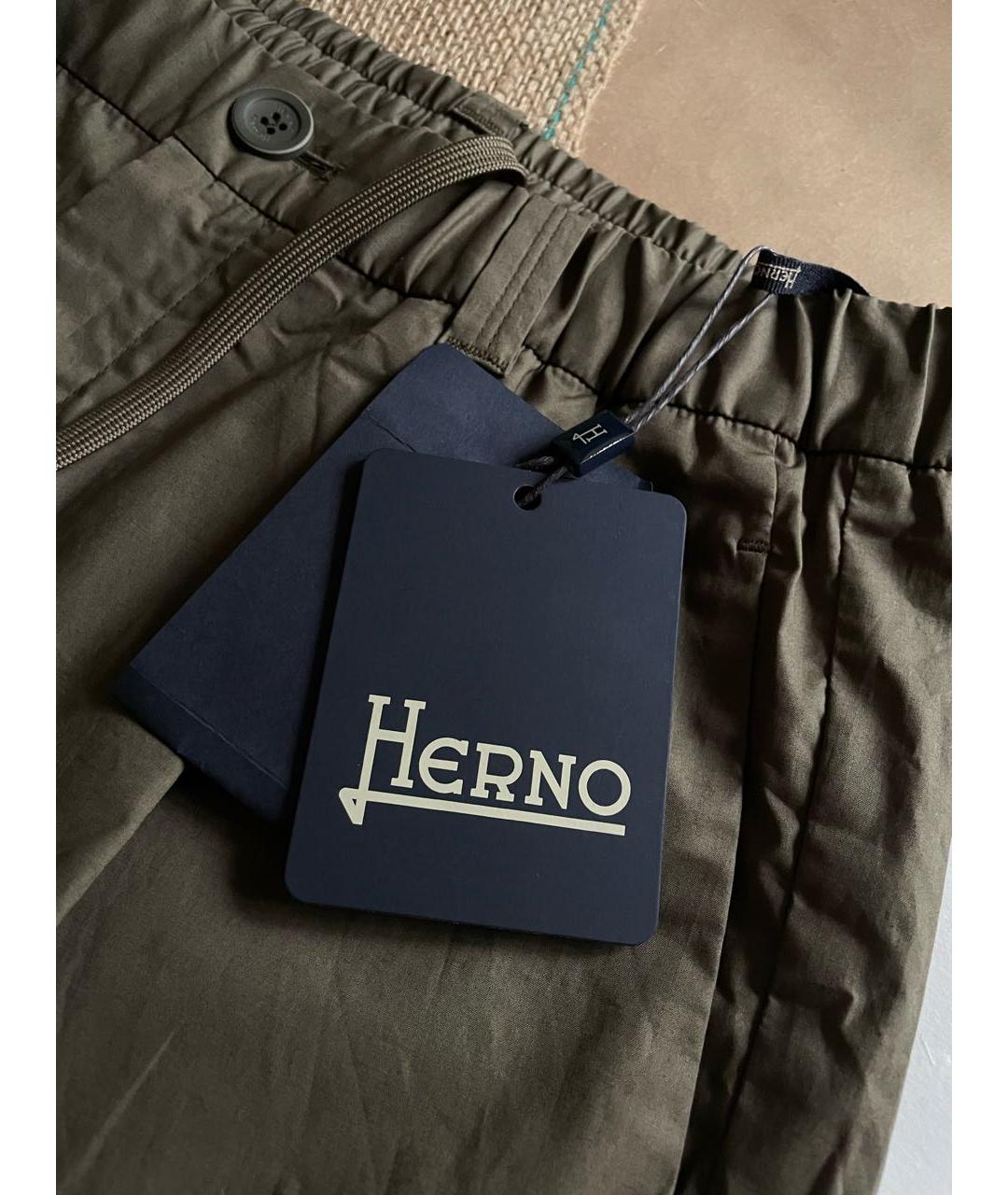 HERNO Хаки хлопковые шорты, фото 8