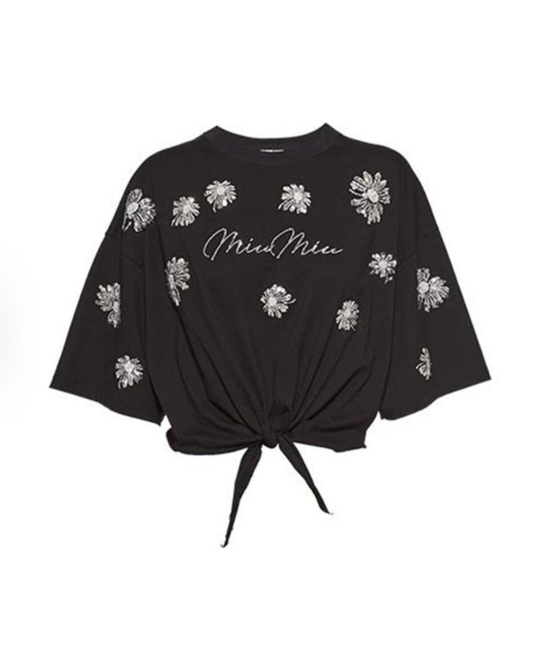 MIU MIU Черная футболка, фото 1