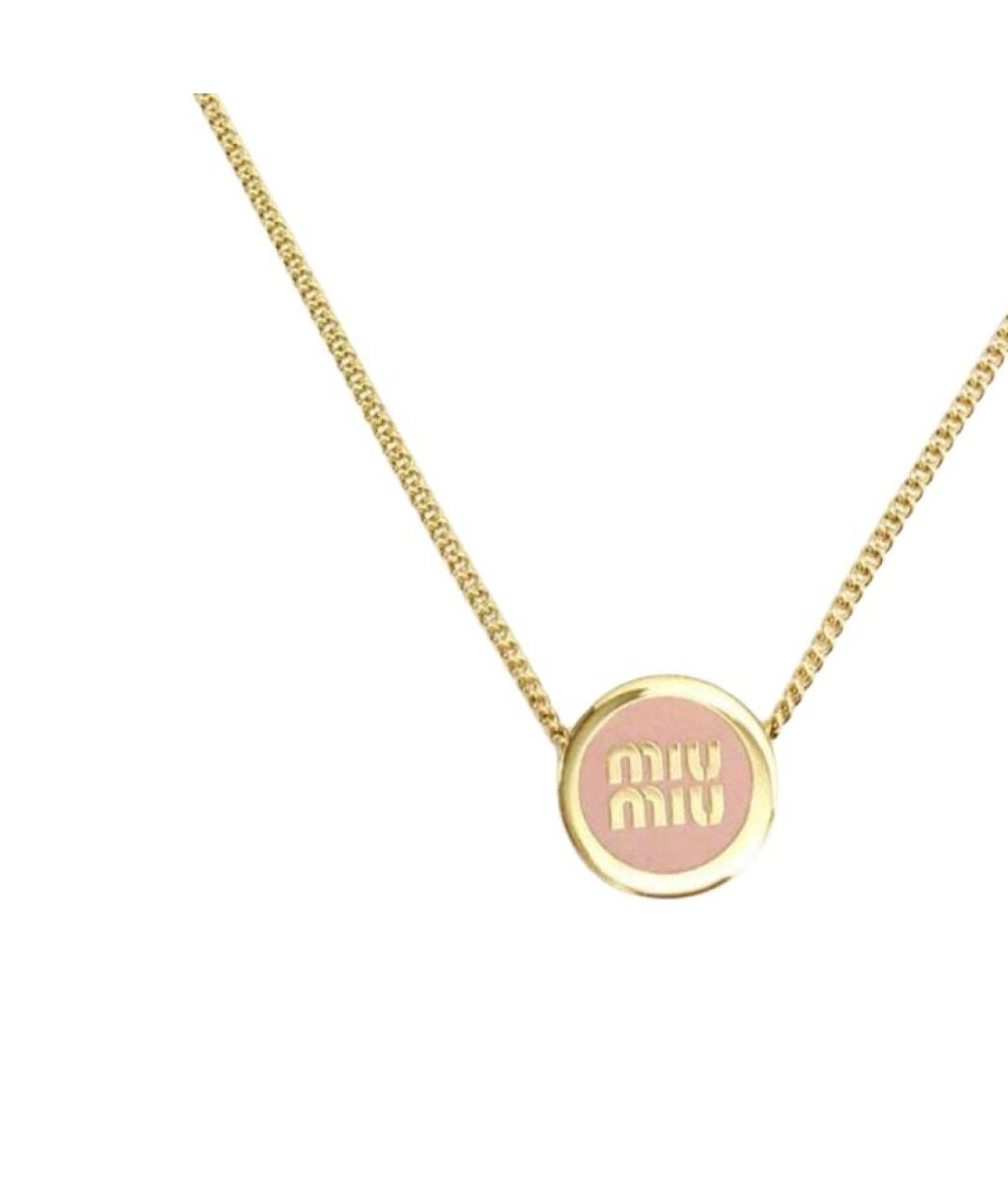 MIU MIU Золотая металлическая подвеска, фото 2