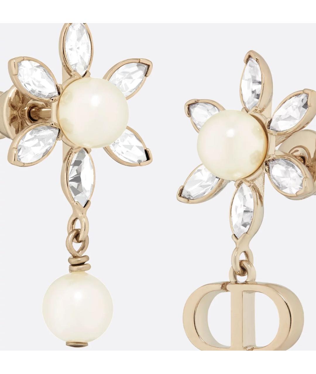 CHRISTIAN DIOR Золотые металлические серьги, фото 5