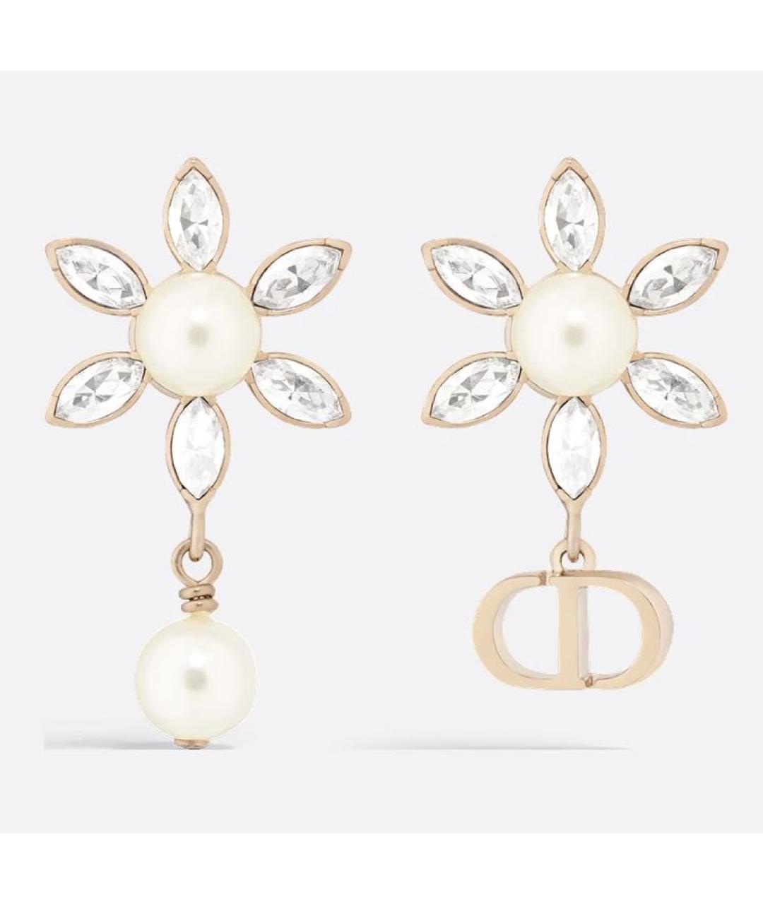 CHRISTIAN DIOR Золотые металлические серьги, фото 6