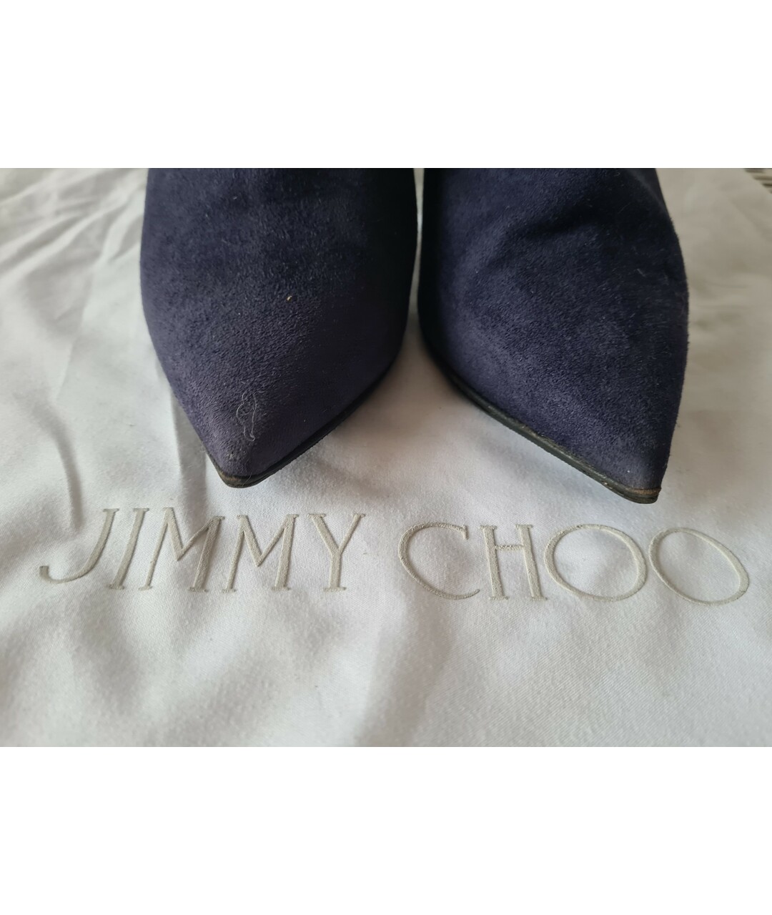 JIMMY CHOO Темно-синие замшевые ботильоны, фото 5