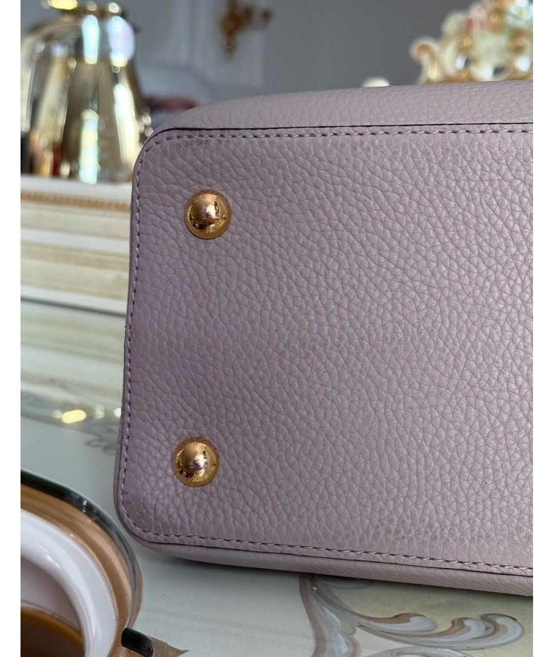 LOUIS VUITTON Бежевая кожаная сумка с короткими ручками, фото 6
