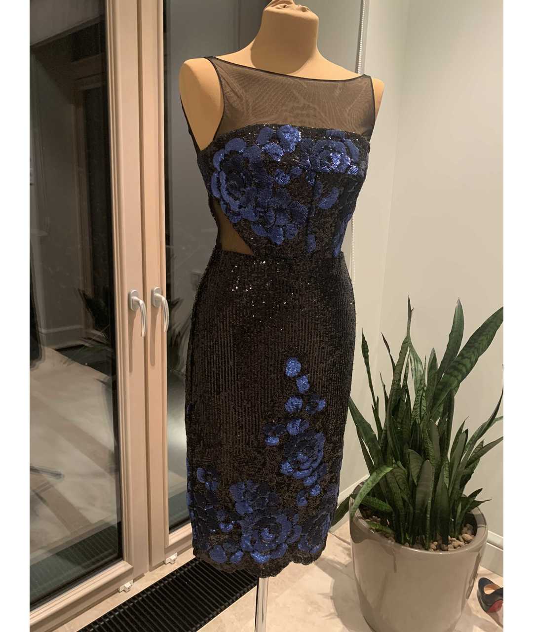 BADGLEY MISCHKA Темно-синее полиэстеровое коктейльное платье, фото 5
