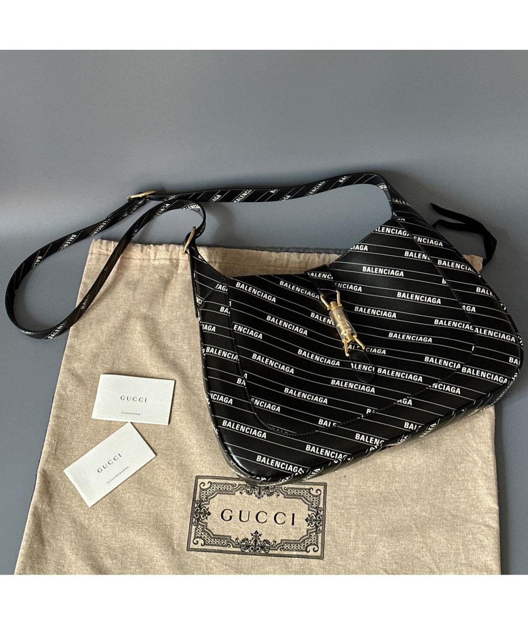 GUCCI Черная кожаная сумка через плечо, фото 3