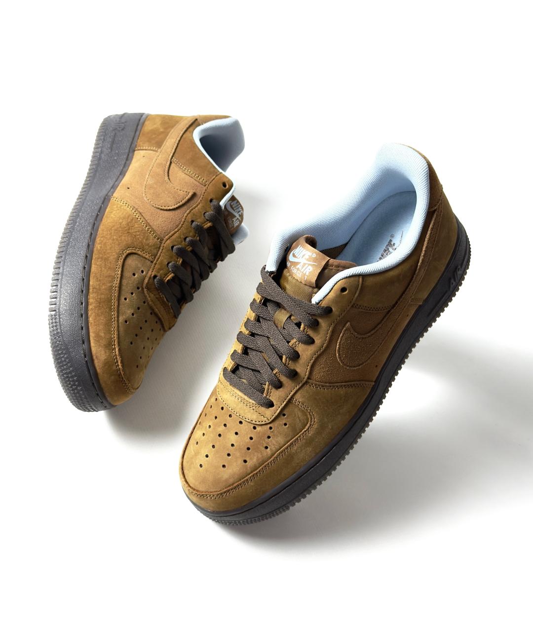 NIKE Коричневые нубуковые низкие кроссовки / кеды, фото 6