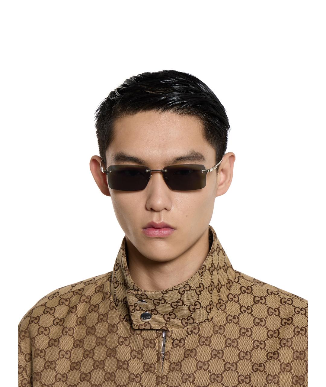 GUCCI Золотые солнцезащитные очки, фото 2
