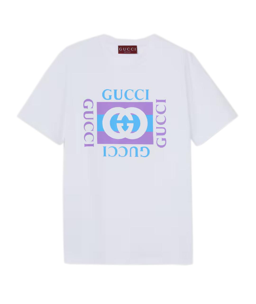 GUCCI Белая хлопковая футболка, фото 1