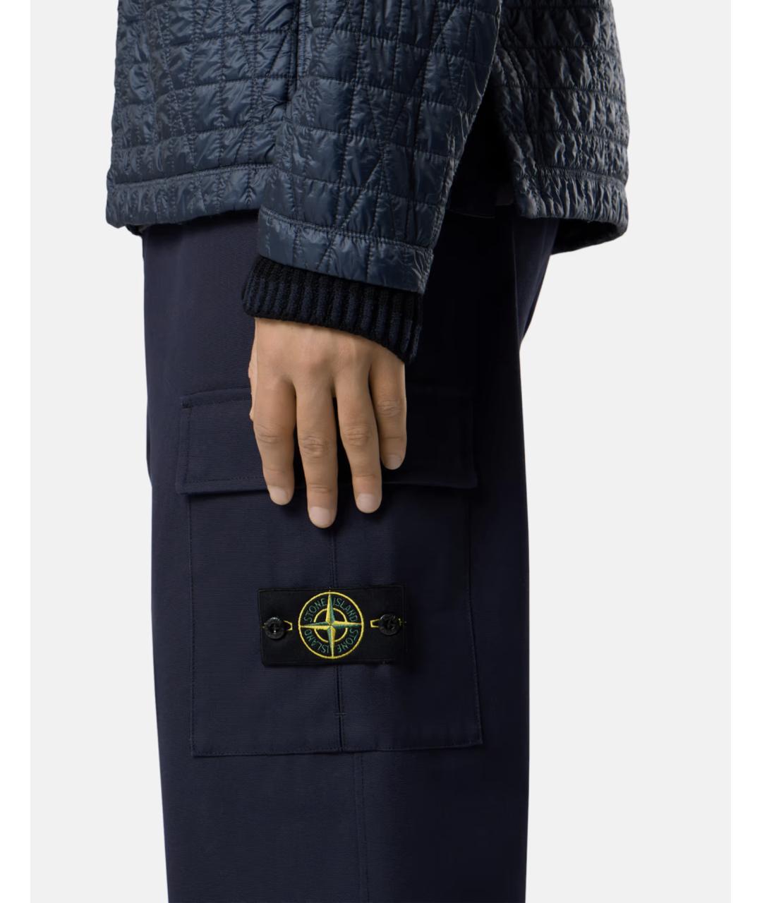 STONE ISLAND Синие хлопковые повседневные брюки, фото 3