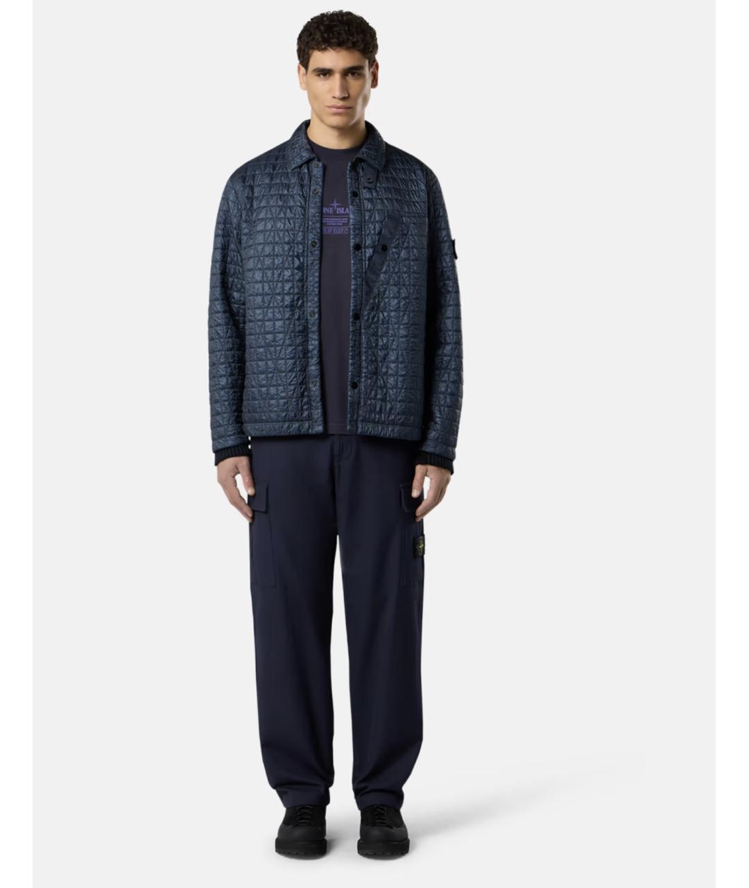 STONE ISLAND Синие хлопковые повседневные брюки, фото 2