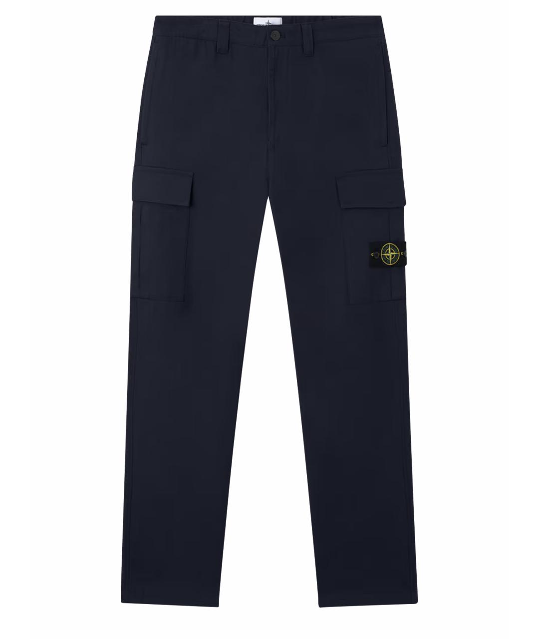 STONE ISLAND Синие хлопковые повседневные брюки, фото 1