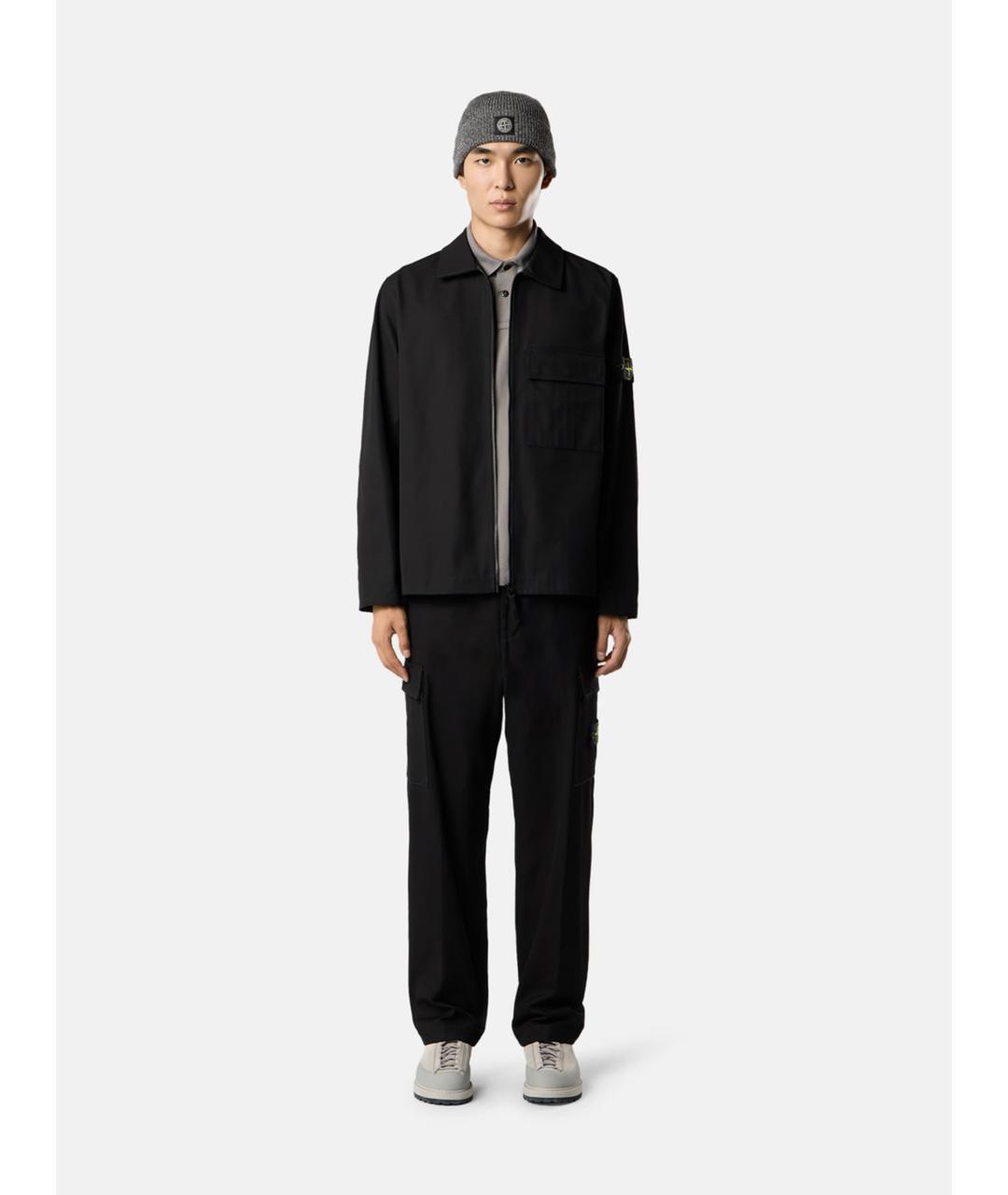 STONE ISLAND Черные хлопковые повседневные брюки, фото 2