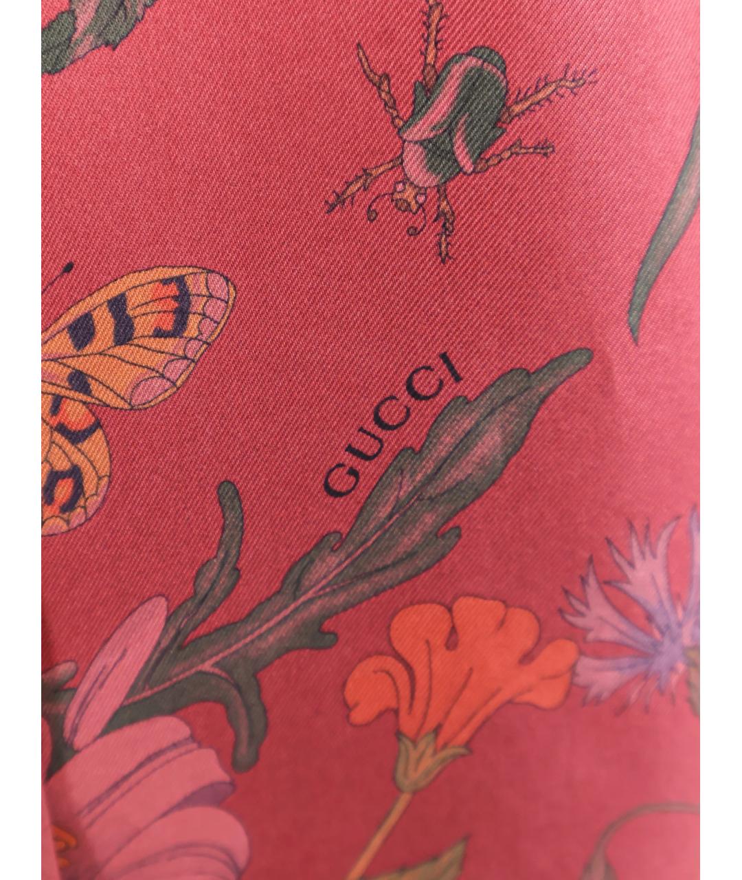 GUCCI Красная шелковая блузы, фото 3