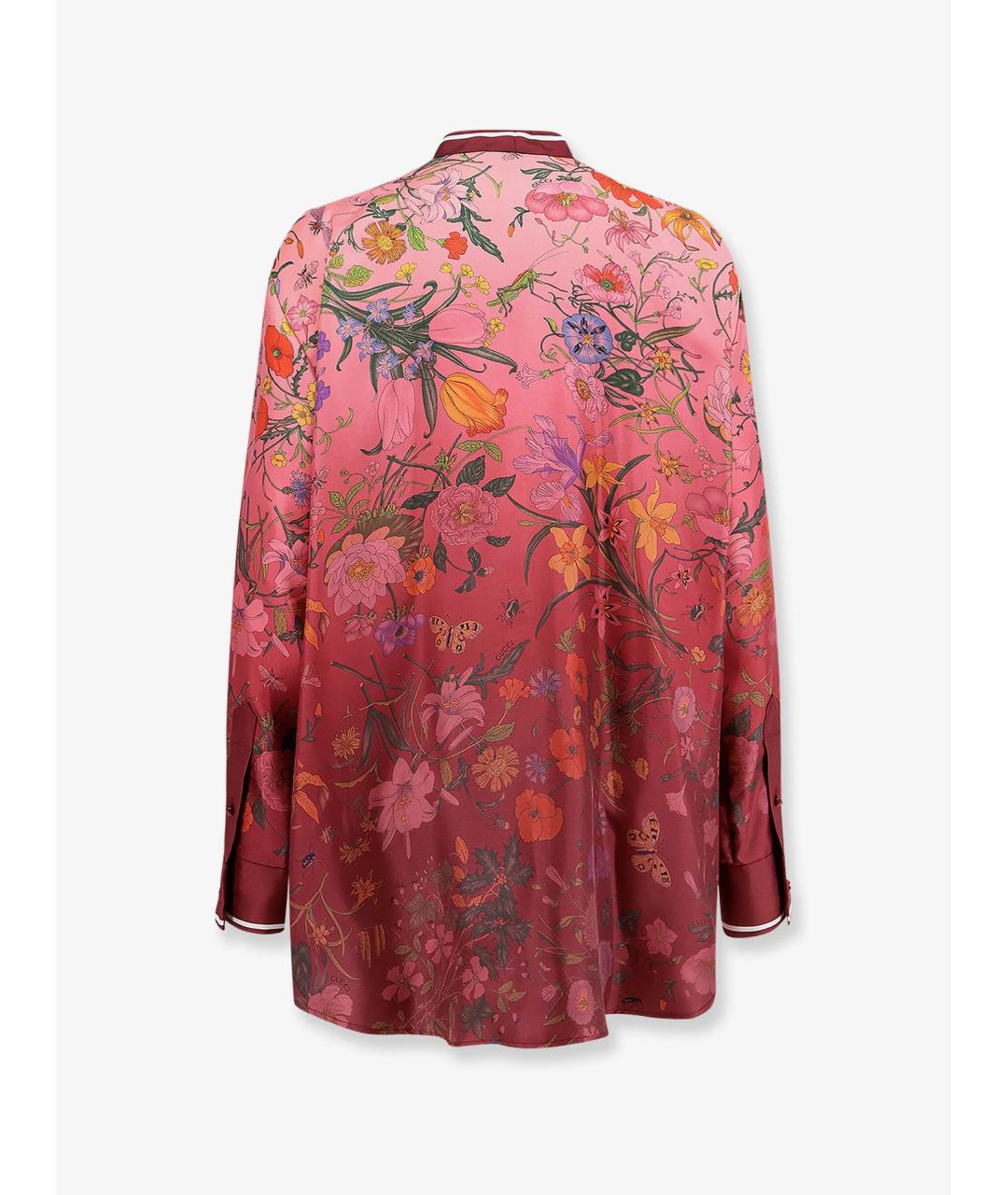 GUCCI Красная шелковая блузы, фото 2