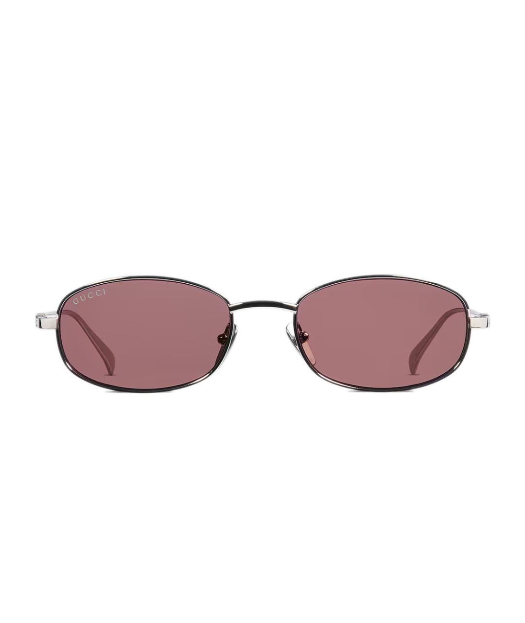 GUCCI Серебряные металлические солнцезащитные очки, фото 1